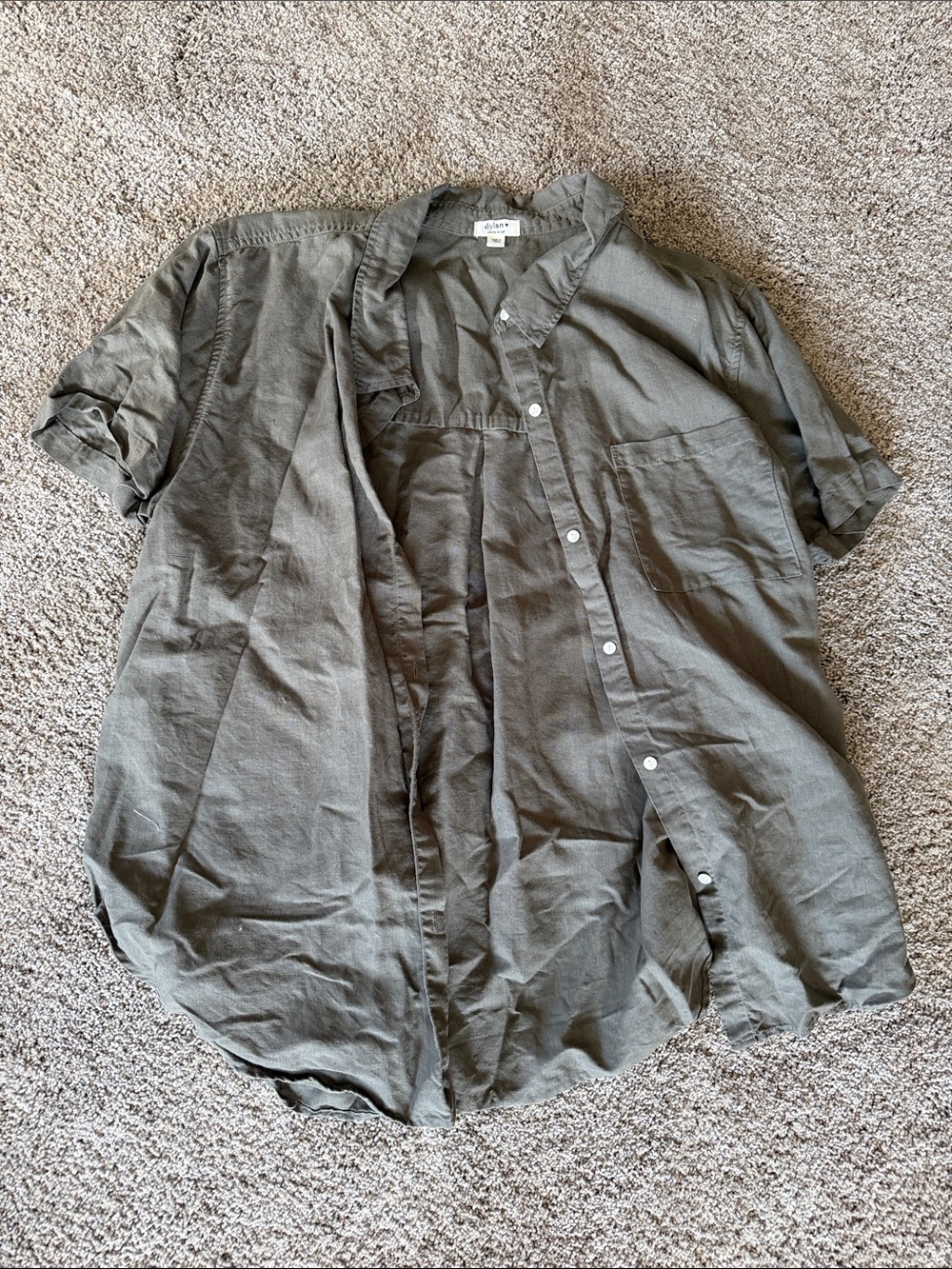 dylan Olive Short-Sleeve Button-Down Shirt